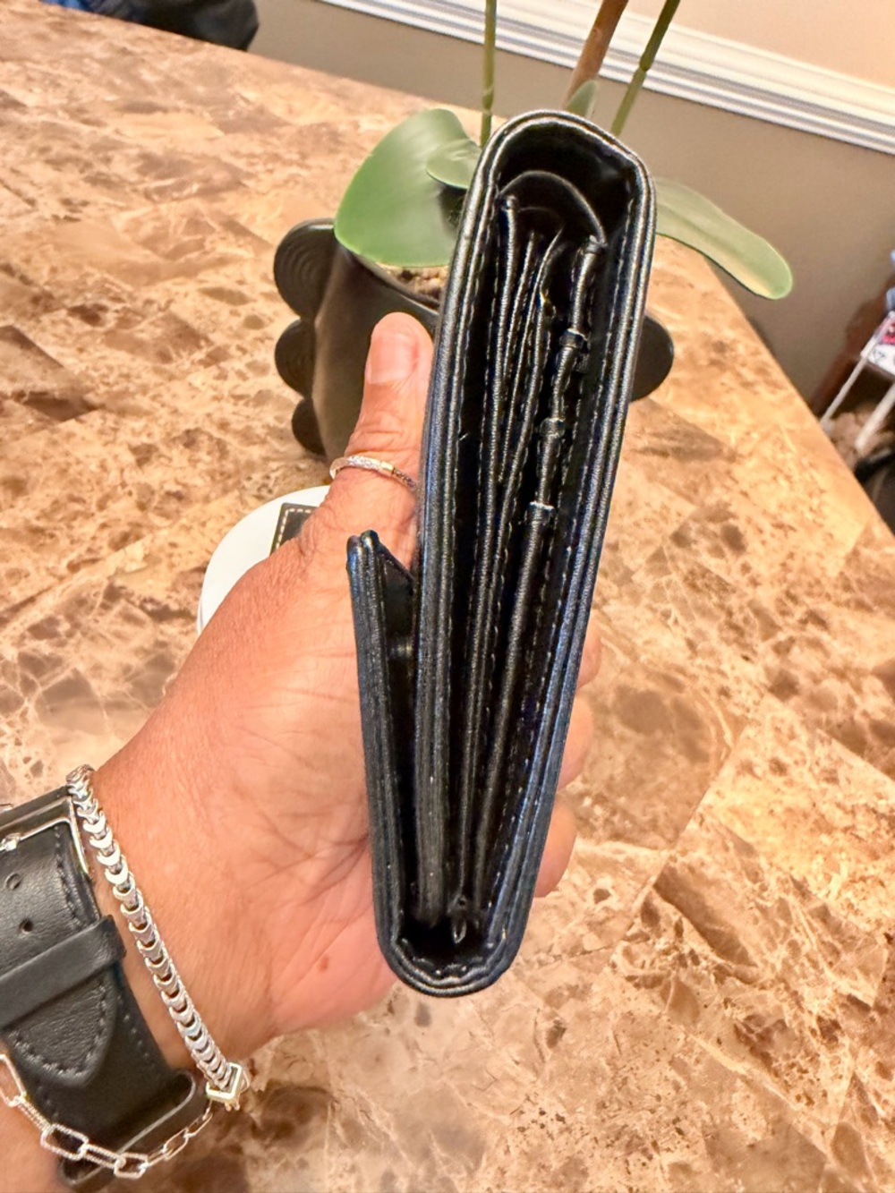 SOLD ‼️‼️Coach Signature Jacquard Tri-fold Wallet with Coach Leather Barrette - Picture 12 of 16